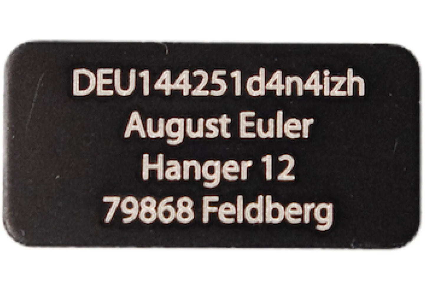 Engraving Heroes - Drone license plate e-ID, 20x10mm up to 4 lines anodized aluminum, various colors with high-quality laser marking