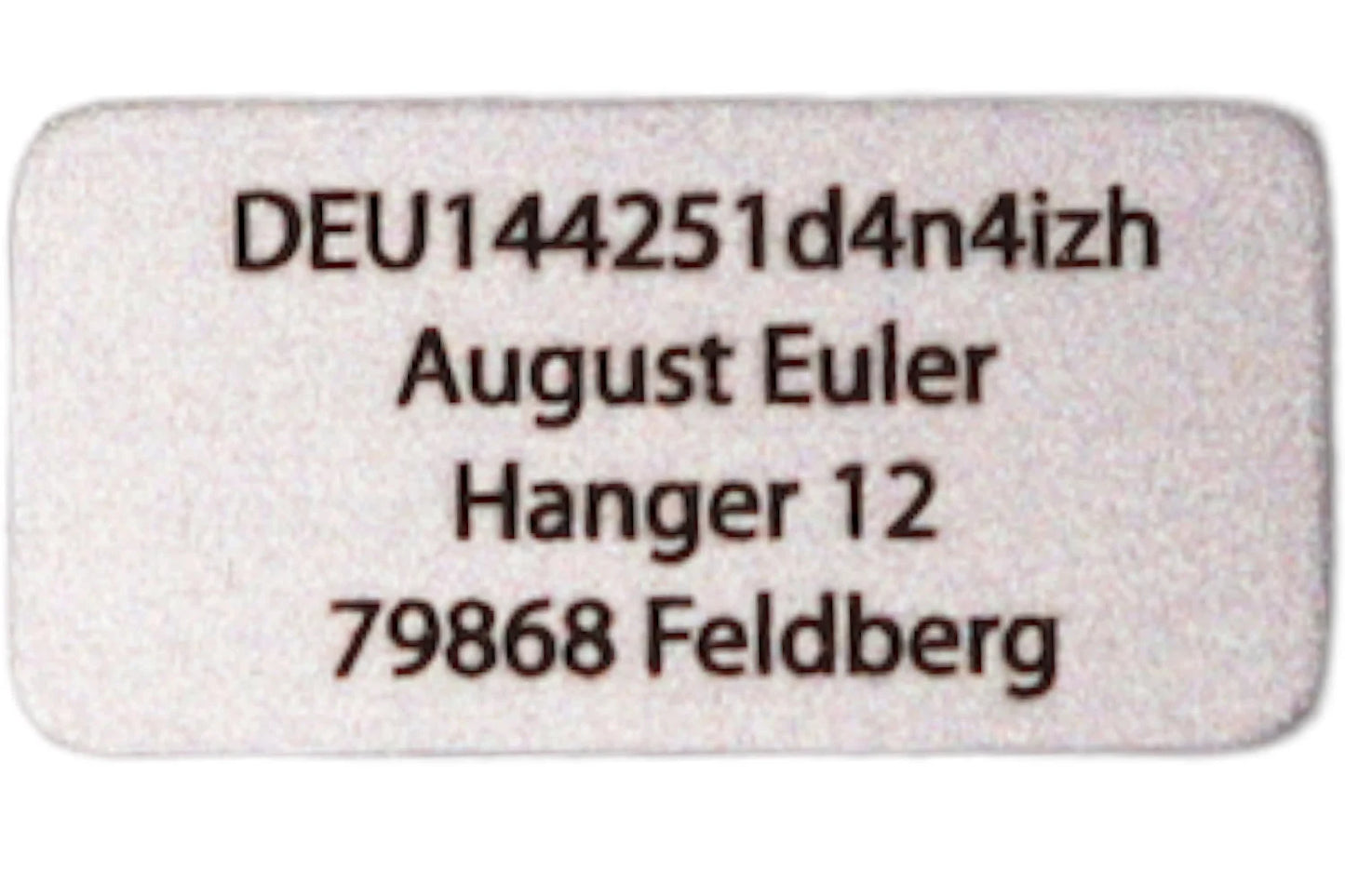Engraving Heroes - Drone license plate e-ID, 20x10mm up to 4 lines anodized aluminum, various colors with high-quality laser marking