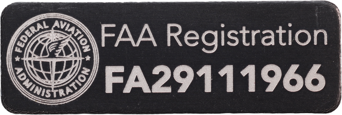 FAA Drone Label, FAA Registration Plate for Drones, for American FA Registration Number, 30x10mm anodized aluminium plate in different colours with FAA Logo