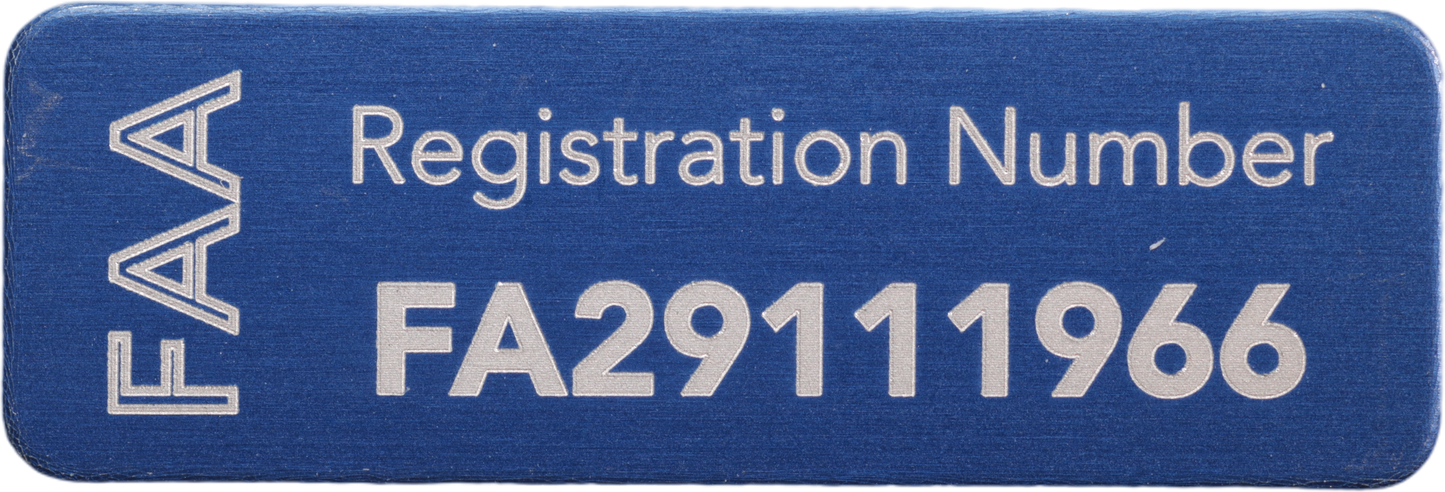 FAA Drone Label, FAA Registration Plate for Drones, for American FA Registration Number, 30x10mm anodized aluminium plate in different colours