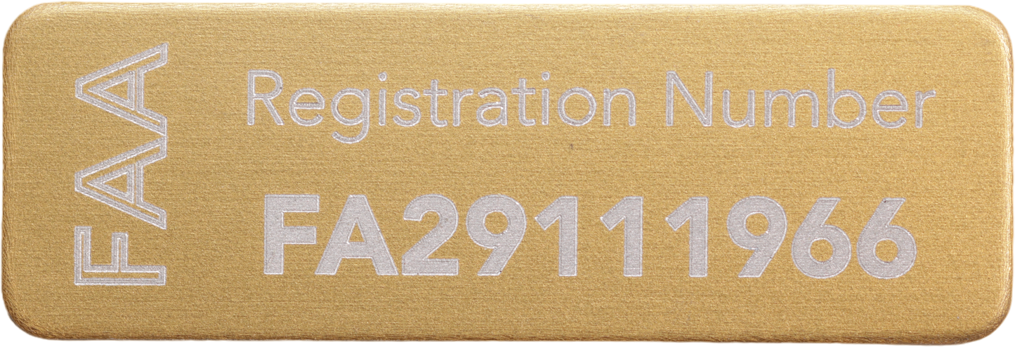 FAA Drone Label, FAA Registration Plate for Drones, for American FA Registration Number, 30x10mm anodized aluminium plate in different colours