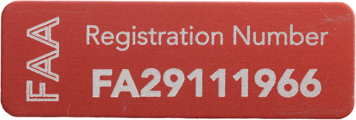 FAA Drone Label, FAA Registration Plate for Drones, for American FA Registration Number, 30x10mm anodized aluminium plate in different colours