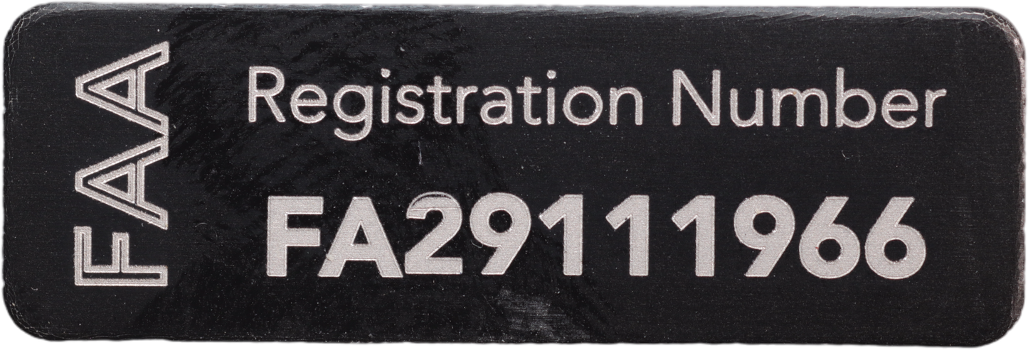 FAA Drone Label, FAA Registration Plate for Drones, for American FA Registration Number, 30x10mm anodized aluminium plate in different colours