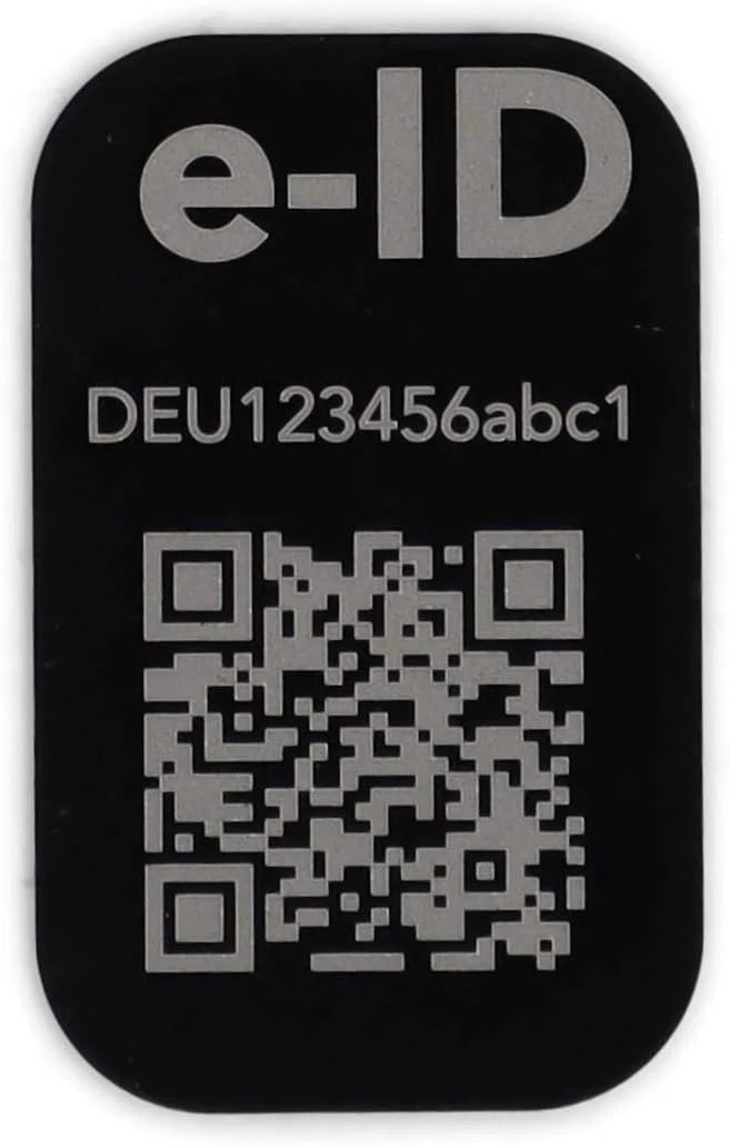 Engraving Heroes - Drone license plate e-ID, 31x19mm with QR code, anodized aluminum, various colors with high-quality laser marking
