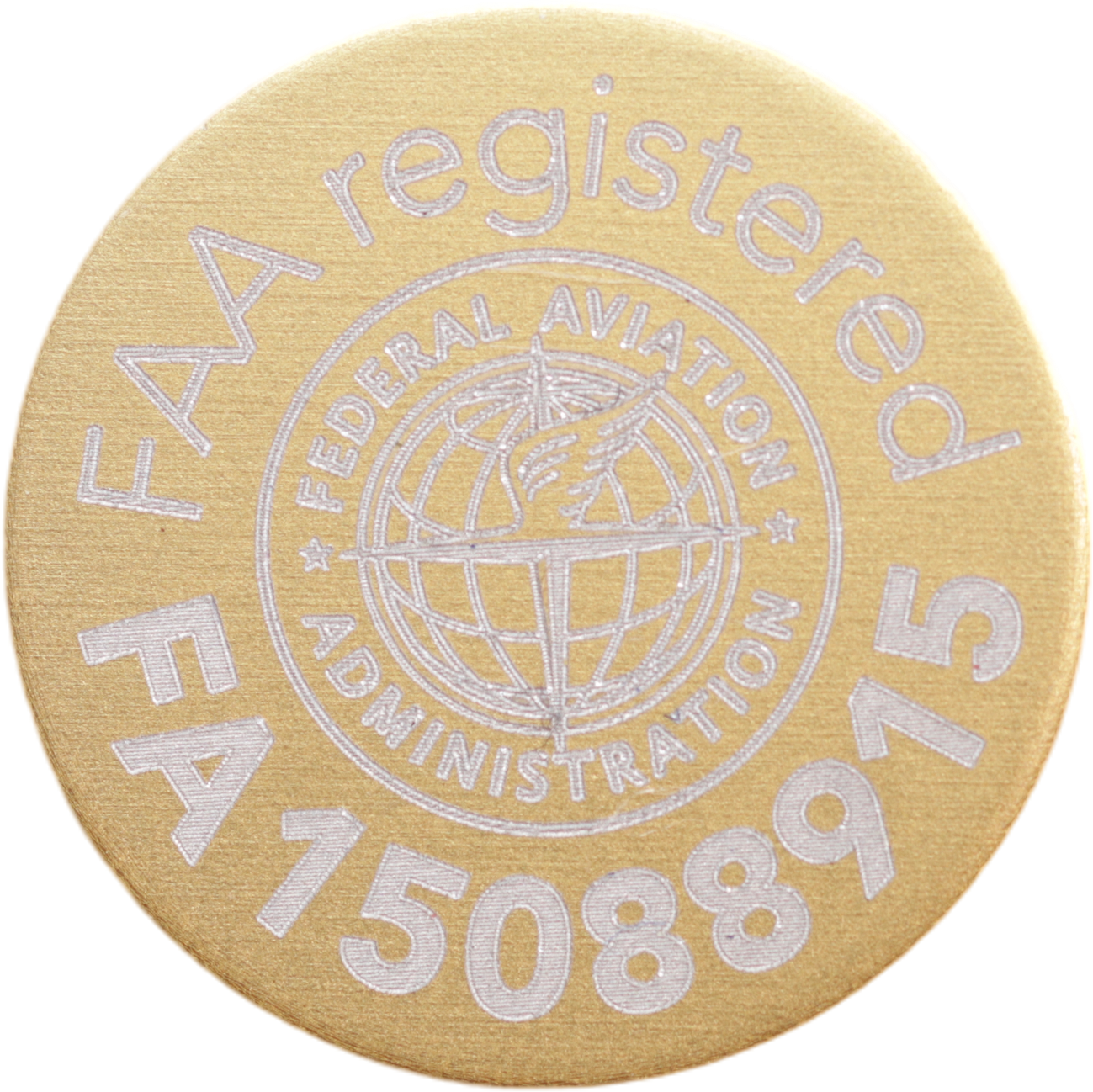FAA Drone Label, FAA Registration Plate for Drones, for American FA Registration Number, round anodized aluminium plate in different colours