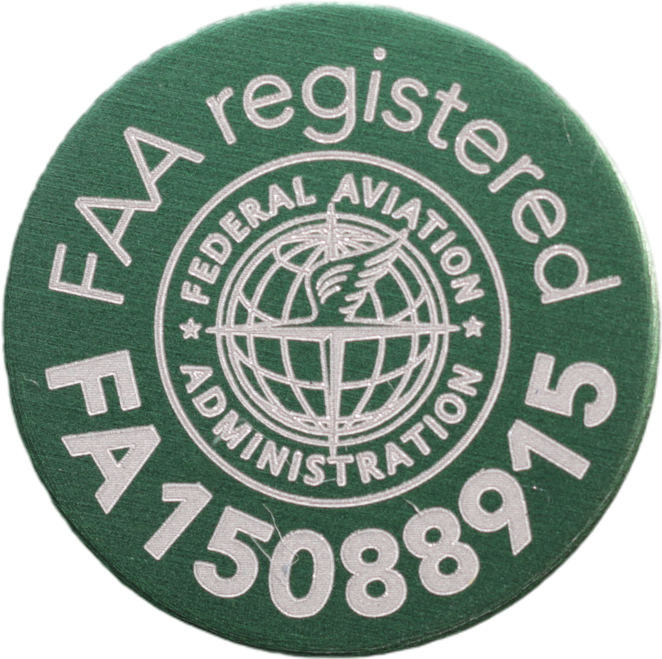 FAA Drone Label, FAA Registration Plate for Drones, for American FA Registration Number, round anodized aluminium plate in different colours