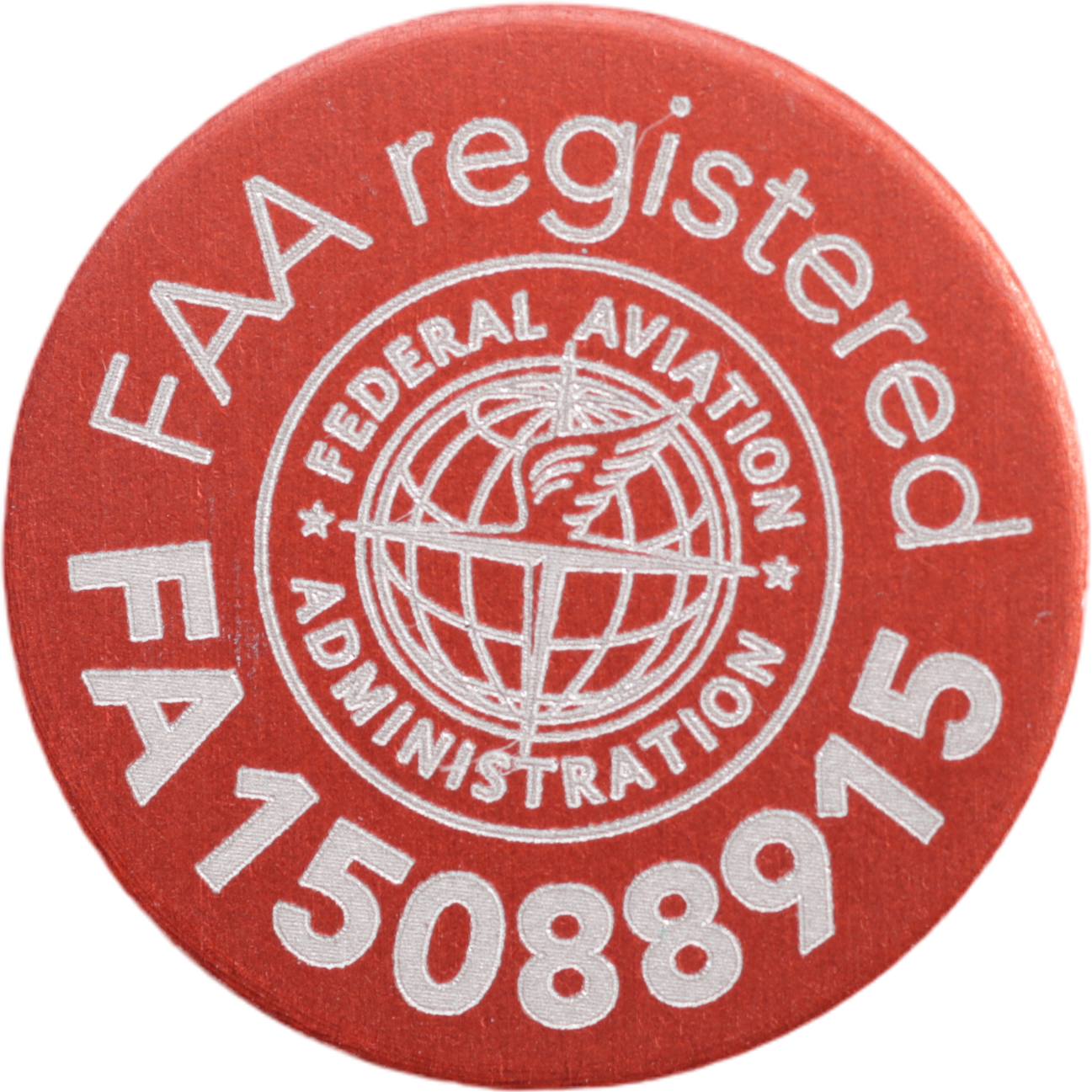 FAA Drone Label, FAA Registration Plate for Drones, for American FA Registration Number, round anodized aluminium plate in different colours