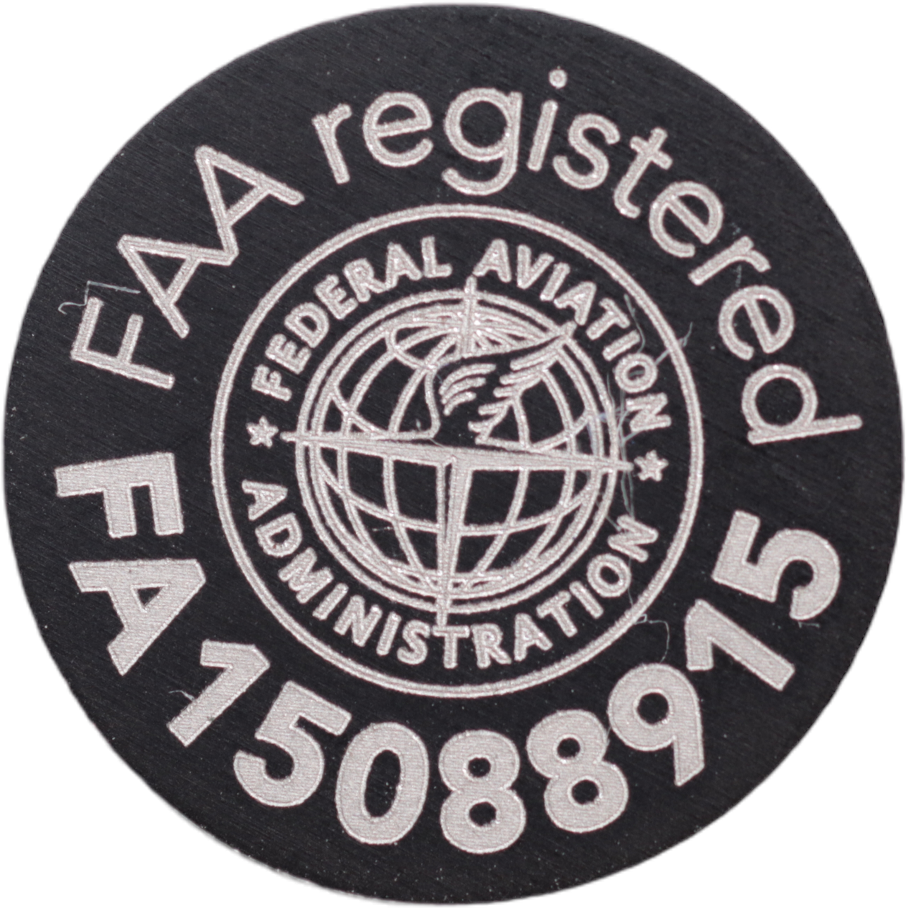 FAA Drone Label, FAA Registration Plate for Drones, for American FA Registration Number, round anodized aluminium plate in different colours