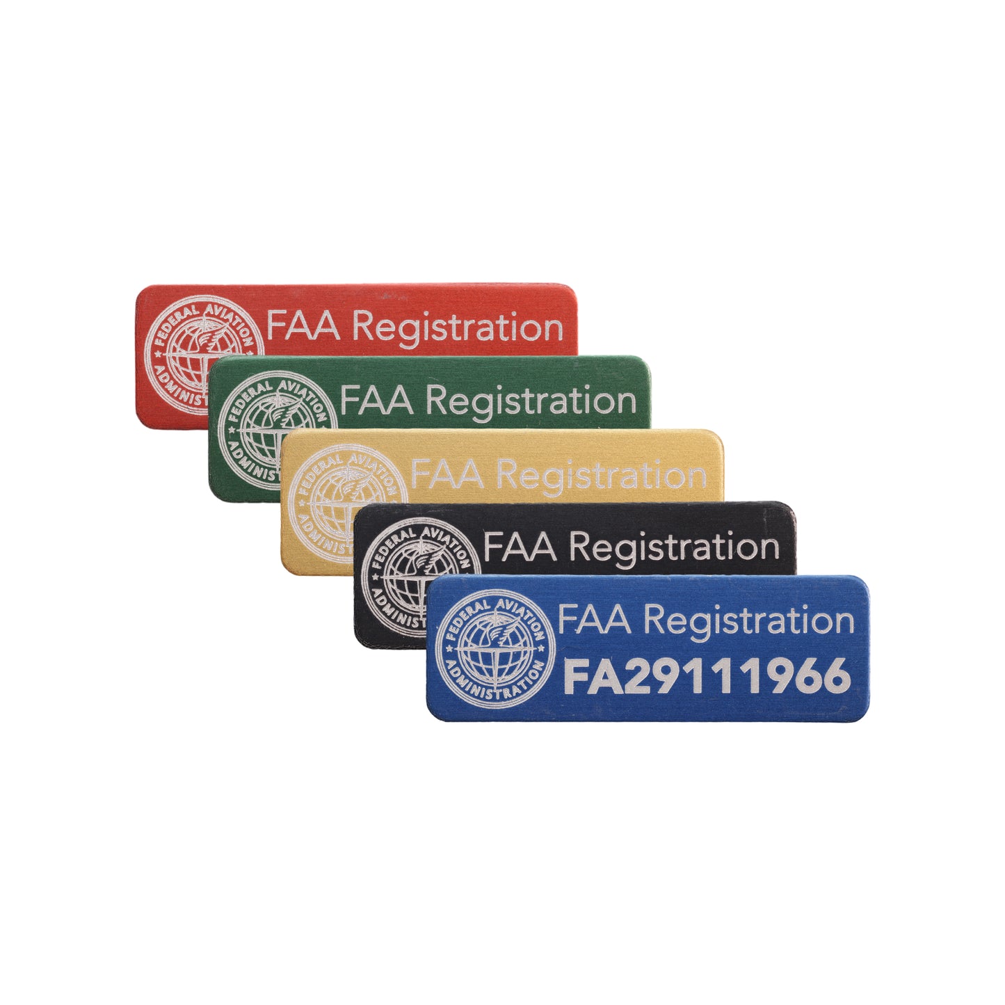 FAA Drone Label, FAA Registration Plate for Drones, for American FA Registration Number, 30x10mm anodized aluminium plate in different colours with FAA Logo