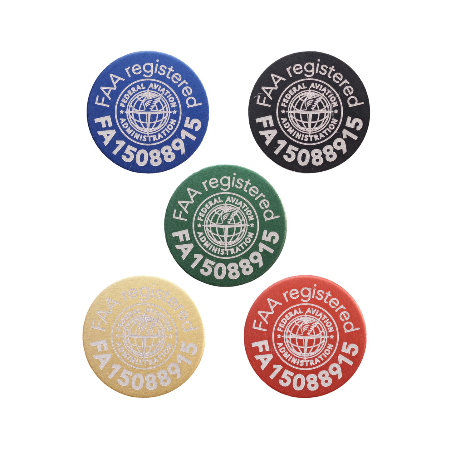 FAA Drone Label, FAA Registration Plate for Drones, for American FA Registration Number, round anodized aluminium plate in different colours